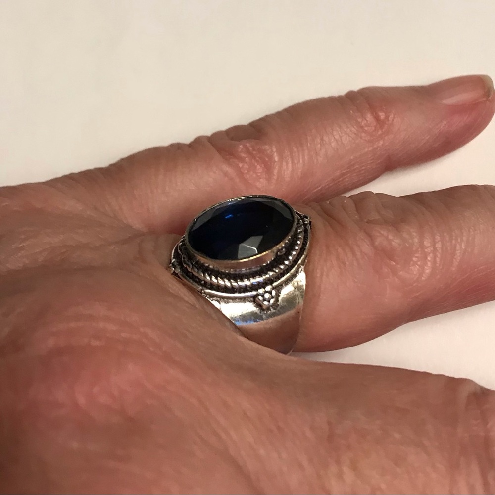 Tanzanite Stamped 925 Sterling Silver Ring